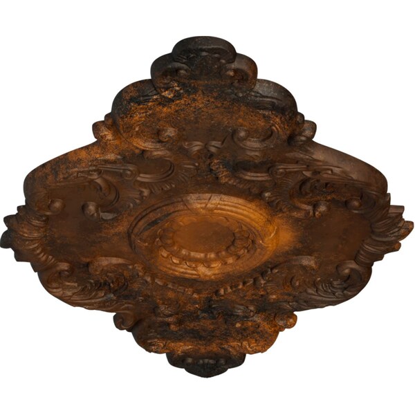 Piedmont Ceiling Medallion, Hand-Painted Rust, 37W X 26H X 1 3/8P